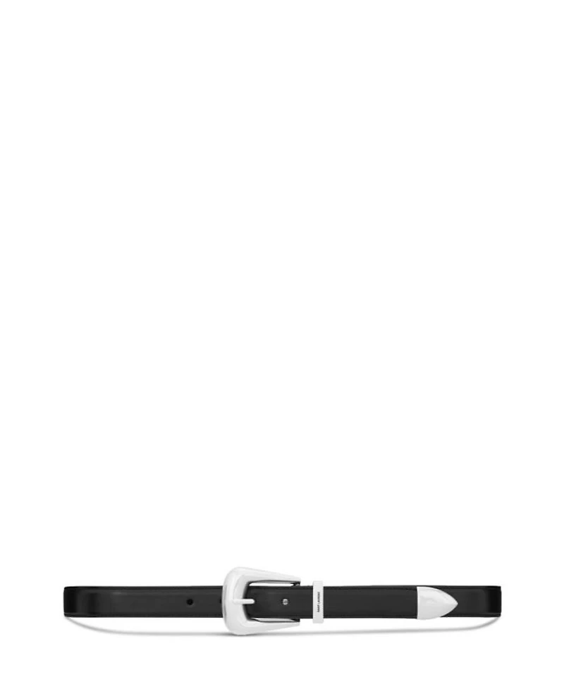 Folk Buckle Belt Smooth Leather