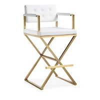 Tov Furniture Director Performance Vegan Leather and Stainless Steel Barstool