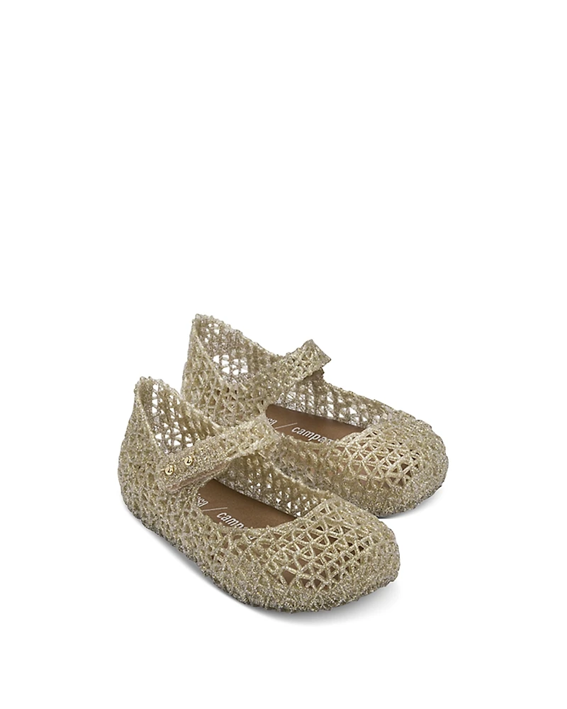 Mini Melissa Girls' Campana Papel Mary Jane Flats - Toddler