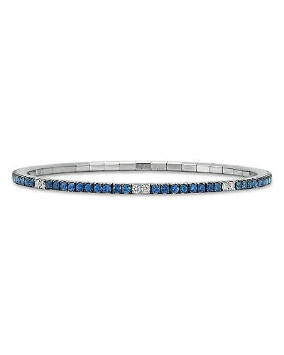 Extensible 18K White Gold Sapphire & Diamond Stretch Tennis Bracelet