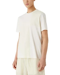 Patchwork Effect Short Sleeve Crewneck Logo Tee