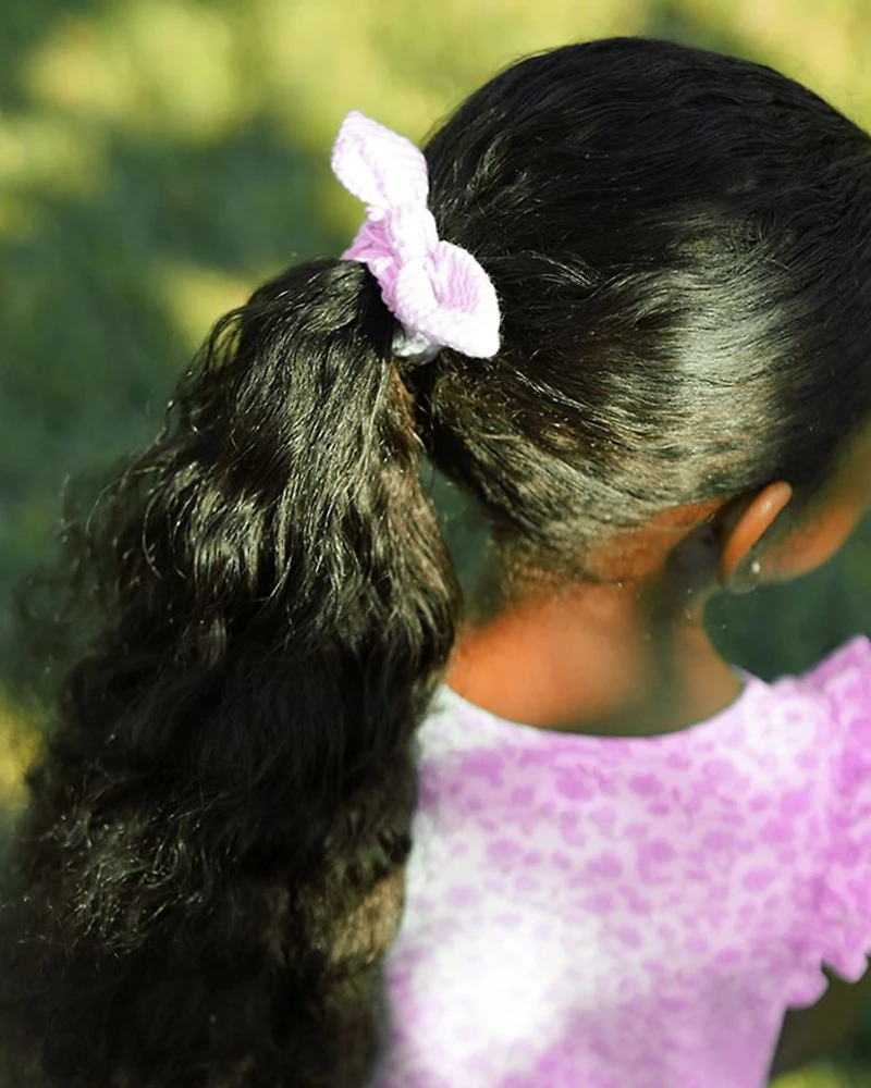 Girls' Palmer Pink Seersucker Bow Scrunchie - Little Kid, Big Kid