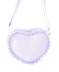 Bits & Bows Girls' Lilly Lavender Seersucker Heart Purse - Little Kid, Big Kid