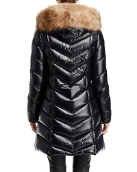 Marre Down Puffer Coat with Shearling Trim