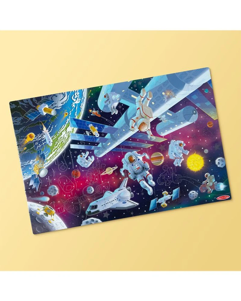 Outer Space Glow in the Dark Floor Puzzle - Ages 36 - 72 Months