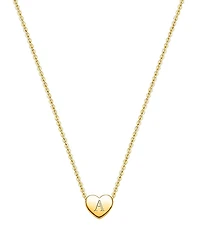 Tiny Blessings Girls' 14K Gold Mini Sliding Heart & Engraved Initial 13-14" Necklace - Children