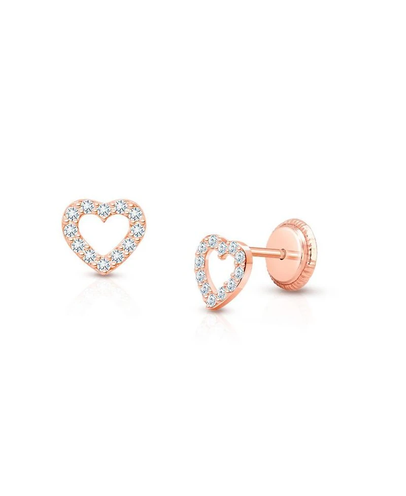 Children's 14K Gold Love of Mine Studs Girls' Screw Back Earrings