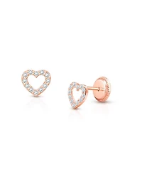 Children's 14K Gold Love of Mine Studs Girls' Screw Back Earrings