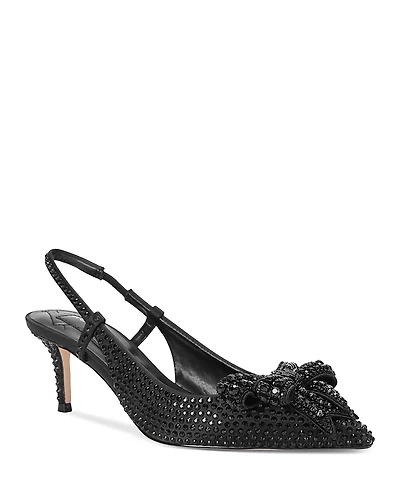 Kurt Geiger London Women's Belgravia Bow Crystal Slip On Slingback Pumps