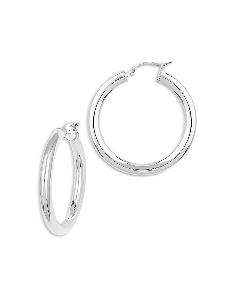Bloomingdale's Fine Collection Polished Tube Medium Hoop Earrings