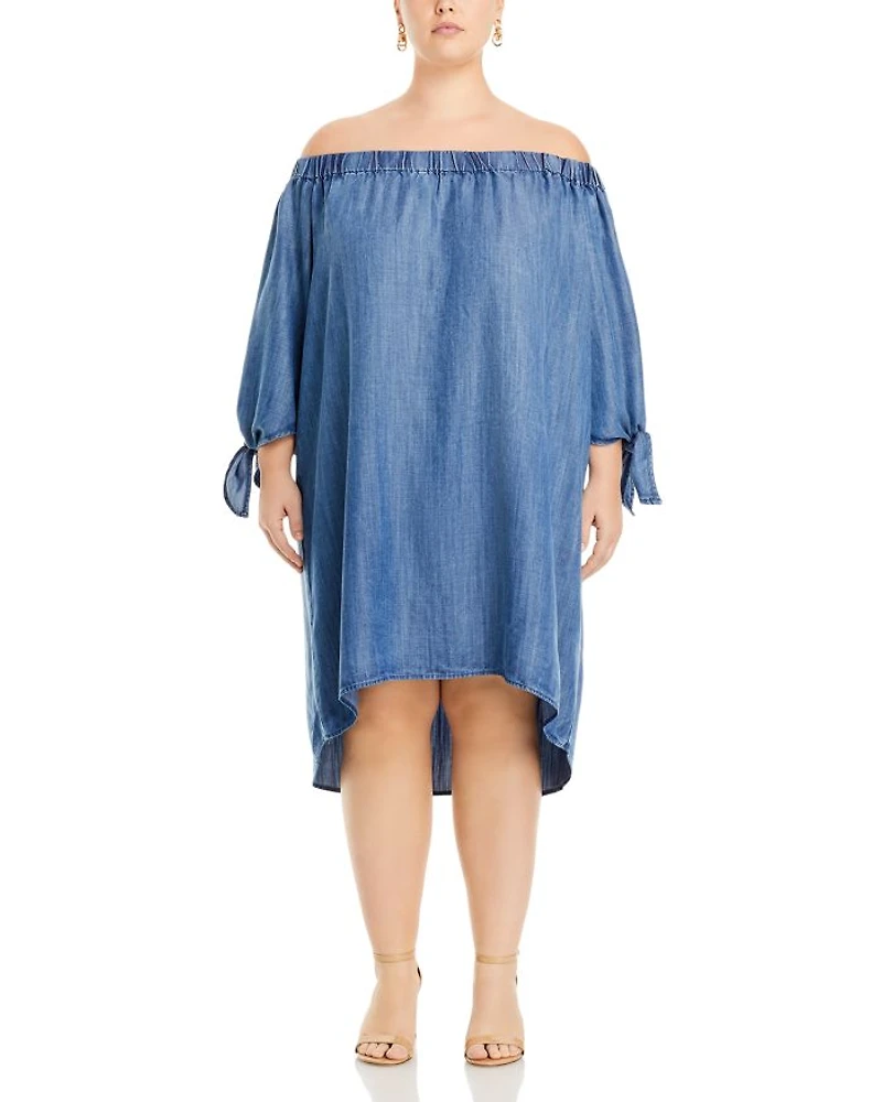 Julie Off-the-Shoulder Chambray Dress