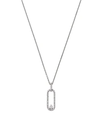 Bloomingdale's Fine Collection Diamond Oval Frame Pendant Necklace