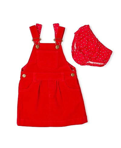 Dotty Dungarees Unisex Bright Red Cord Overall Dress