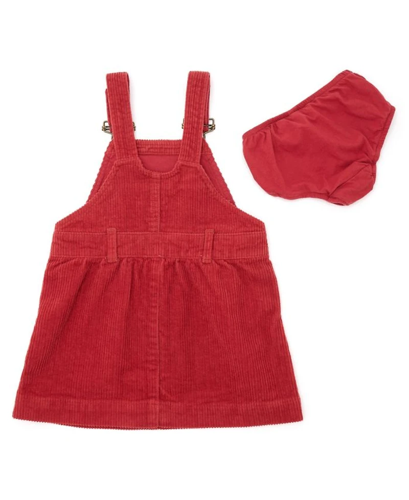 Girls' Robin Red Chunky Cord Overall Dress - Baby, Little Kid, Big Kid