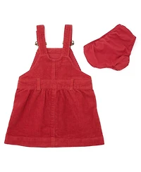 Girls' Robin Red Chunky Cord Overall Dress - Baby, Little Kid, Big Kid