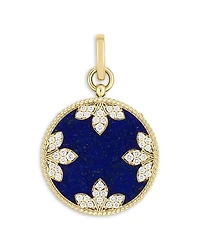 Roberto Coin 18K Yellow Gold Medallion Lapis Lazuli & Diamond Flower Pendant