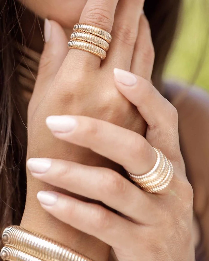 Twisted Flex Ring in 18K Gold Plated
