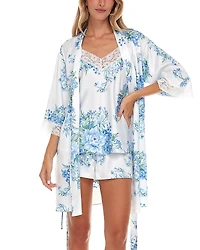 Flora Nikrooz Sabrina Satin Robe & Pajama Travel Set