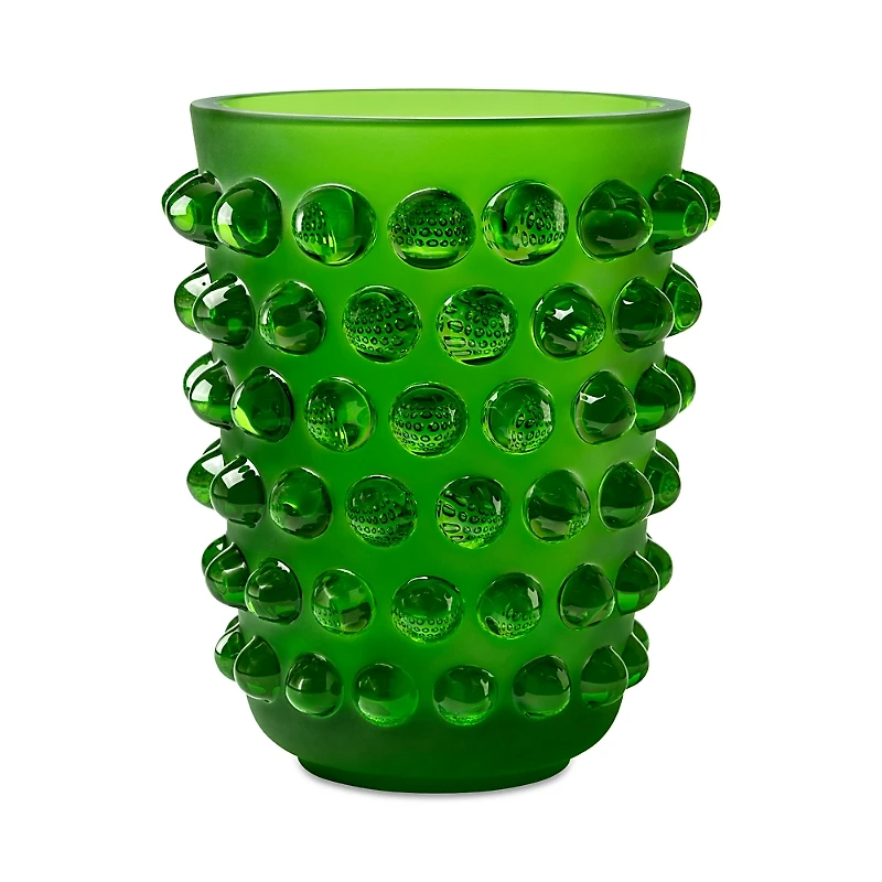 Lalique Mossi Crystal Vase, Amazon Green