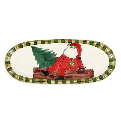 Vietri Old St. Nick Large Narrow Oval Platter