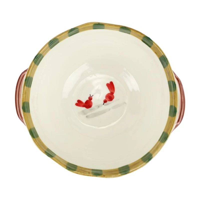 Old St. Nick Handled Bowl with Bird Watcher