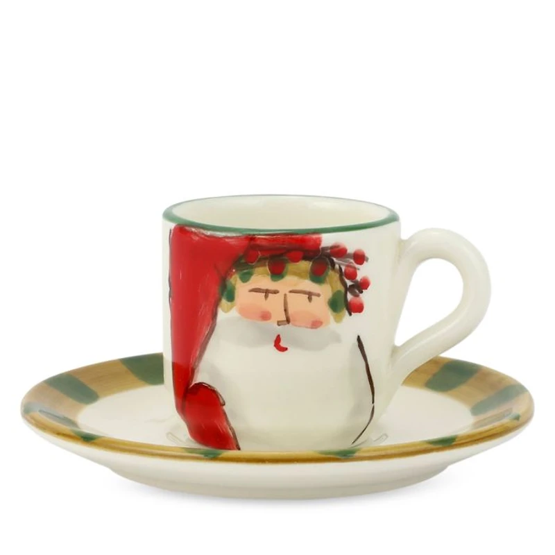 Old St. Nick Assorted Espresso Cups & Saucers, Set of 4