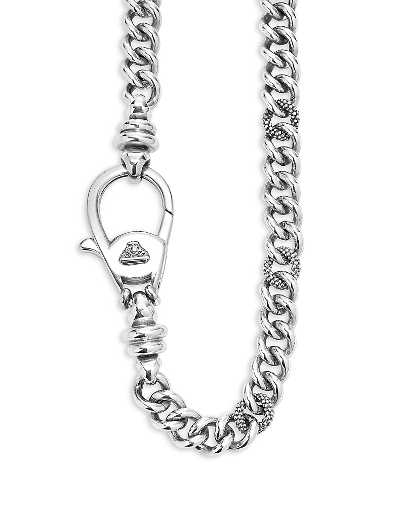 Lagos Men's Sterling Silver Anthem Curb Link Chain Necklace/Key Chain - Exclusive