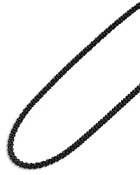 Men's Sterling Silver Anthem Black Ceramic Caviar Bead Necklace, 20" - Exclusive