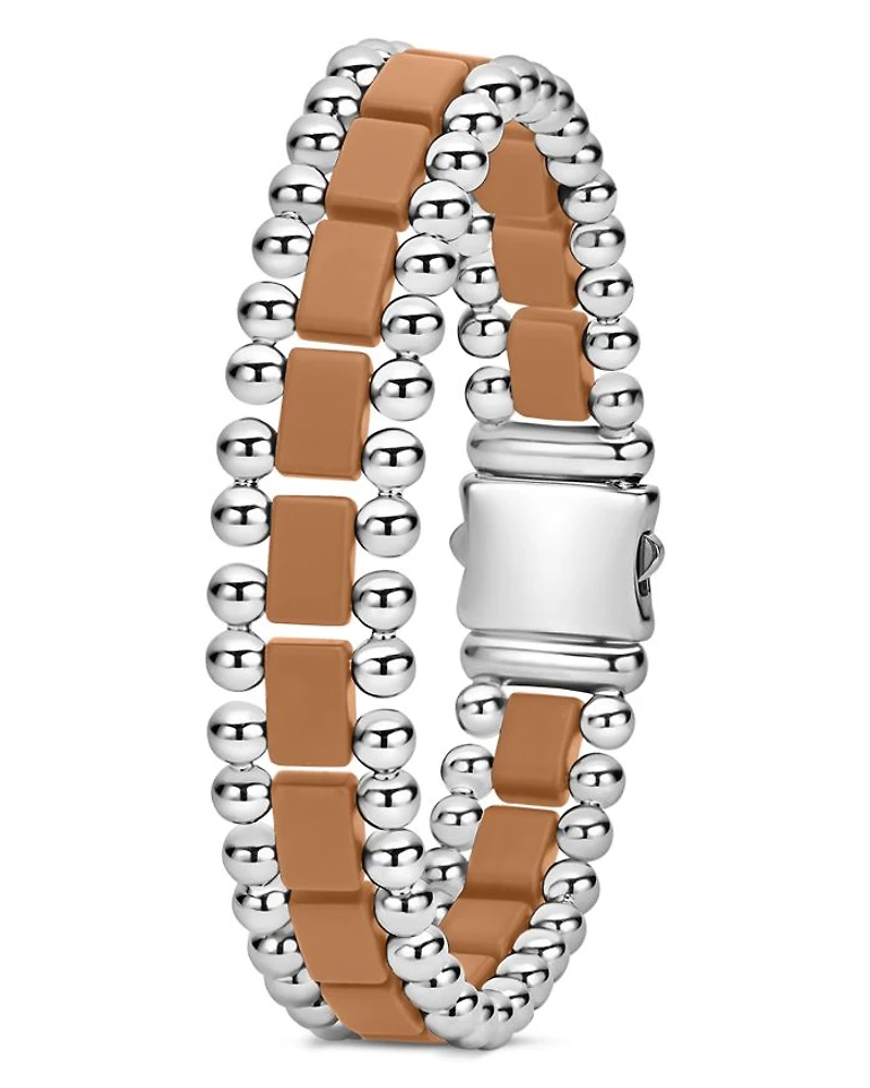 Men's Stainless Steel Anthem Tan & Caviar Beaded Bracelets