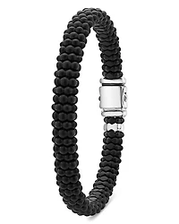 Men's 18K Yellow Gold & Sterling Silver Black Caviar Beaded Bracelet - Exclusive