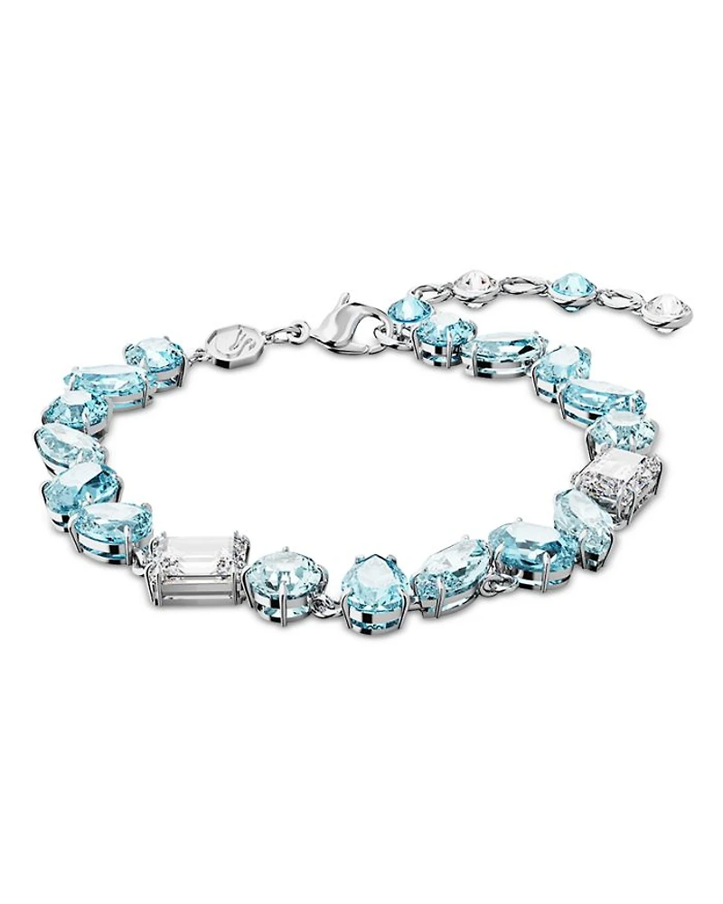 Gema Blue Crystal Mixed Cut Link Bracelet