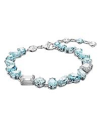 Gema Blue Crystal Mixed Cut Link Bracelet
