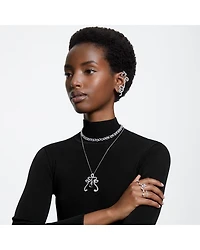 Matrix Marquise Cut Stack Ring Rhodium Plated