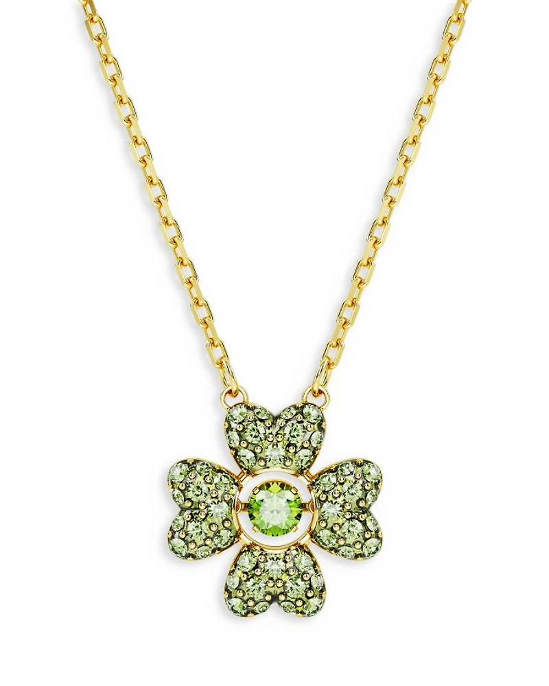 Idyllia Crystal Clover Pendant Necklace, 14.96-17.72"