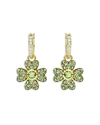 Idyllia Crystal Clover Dangle Hoop Earrings