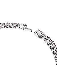 Matrix Pink Crystal Extra Large Tennis Bracelet in Rhodium Plated