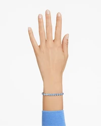 Matrix Blue Crystal Small Tennis Bracelet Rhodium Plated