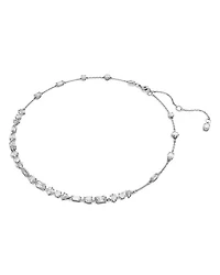 Mesmera Mixed Cut Crystal Scatter Necklace in Rhodium Plated, 14.96"-17.72"