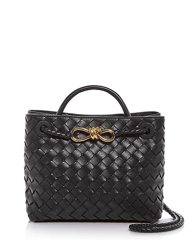 Bottega Veneta Small Andiamo Intrecciato Leather Top Handle Bag