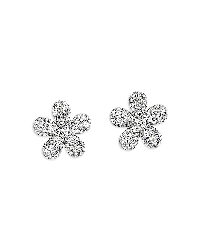 Phillips House 14K Yellow Gold Diamond Forget Me Not Large Pave Stud Earrings