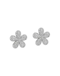 Phillips House 14K Yellow Gold Diamond Forget Me Not Large Pave Stud Earrings