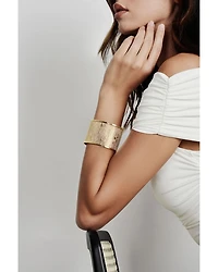 Enchanted Forest Bark Cuff Bracelet in 18K Gold Plated
