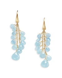 Marco Bicego 18K Yellow Gold Paradise Aquamarine Cluster Chain Drop Earrings - Exclusive