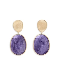 Marco Bicego 18K Yellow Gold Lunaria Charoite Stone Drop Earrings