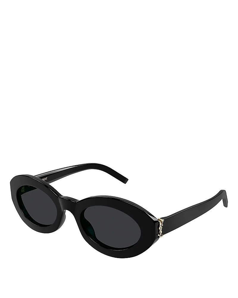 Saint Laurent Monogram Hinge Oval Sunglasses, 52mm