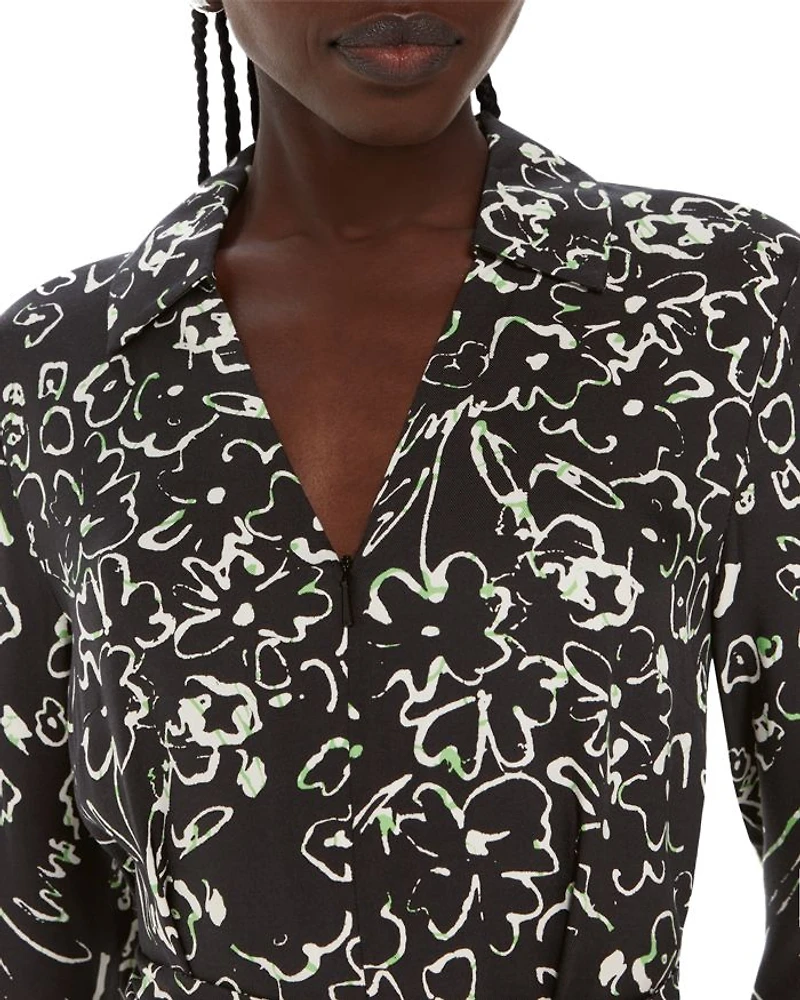 Scribble Bouquet Midi Dress