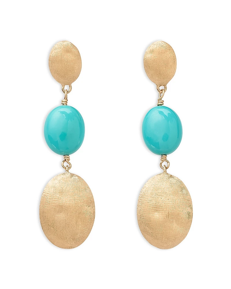 Marco Bicego 18K Yellow Gold Siviglia Turquoise Drop Earrings