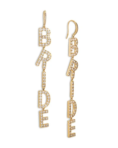 Bride Crystal Linear Earrings