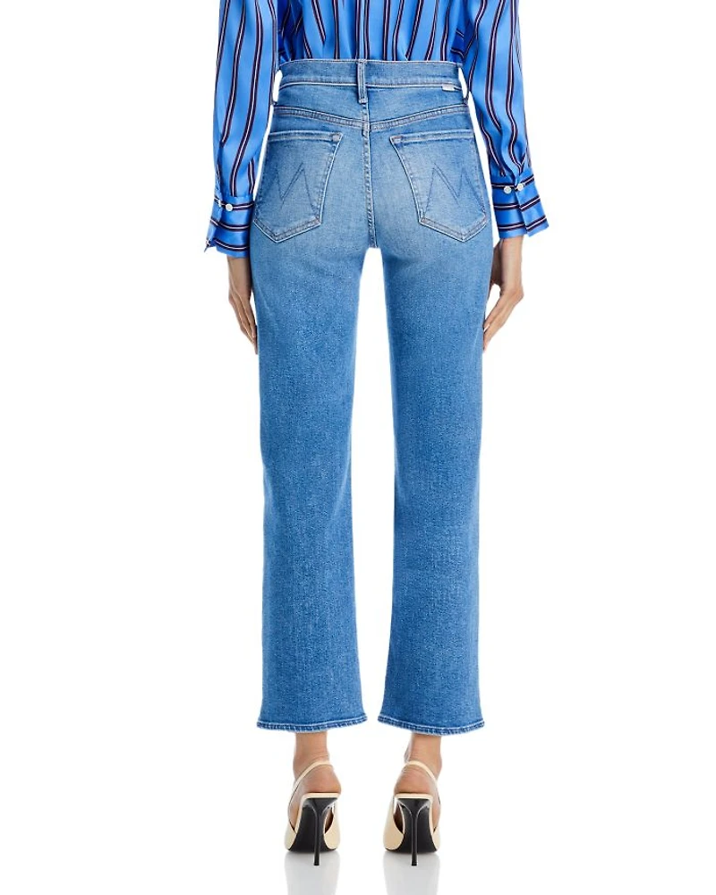 the Lil' Zip Rambler Petites Flood High Rise Cropped Straight Jeans Out of Blue
