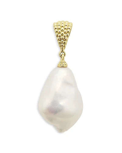 Lagos 18K Yellow Gold Luna Cultured Freshwater Baroque Pearl Caviar Bead Pendant